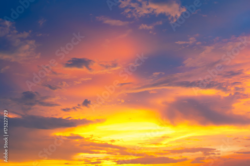 Cloud with colorful sky at sunset time. Abstract background.