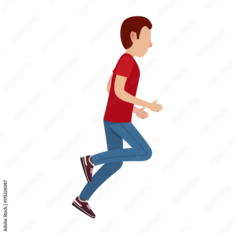 Cartoon Male Character In Motion Illustration