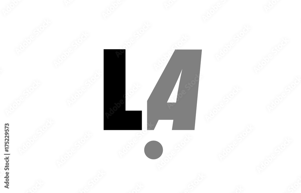Obraz premium la l a black white grey alphabet letter logo icon combination