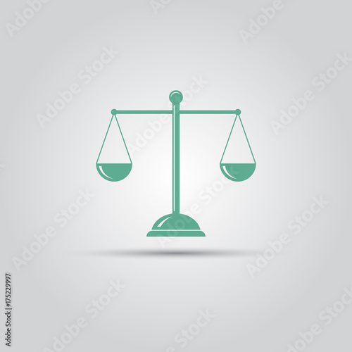 Balanced Scales vector isolated colored icon