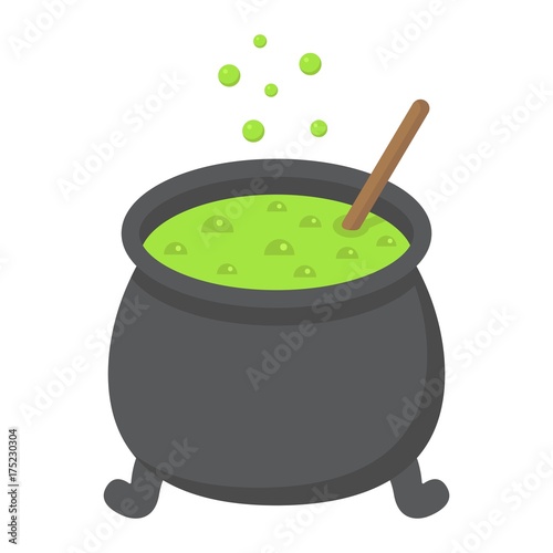 Witch cauldron flat icon, halloween and scary, witchcraft sign vector graphics, a colorful solid pattern on a white background, eps 10.