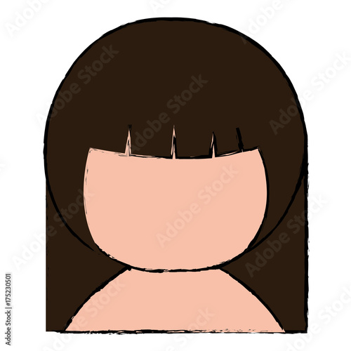 little japanese doll shirtless kawaii character vector illustration design