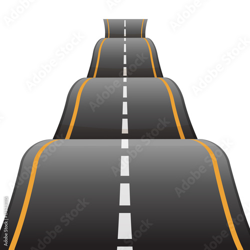 Bumpy road icon uneven dangerous wave path with marking vector