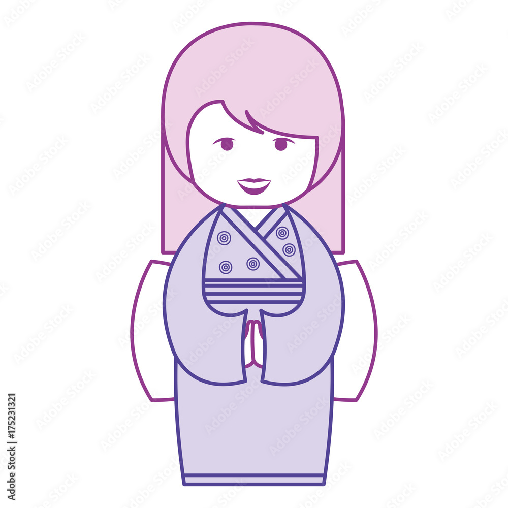 little japanese doll kawaii character little japanese doll kawaii character