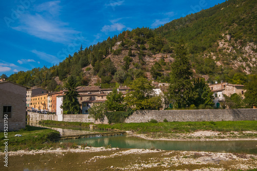 Fiume Candigliano nel centro di Piobbico photo