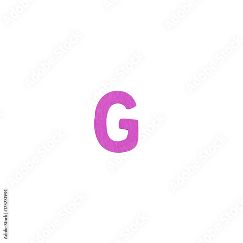English Letter G from wooden aiphabet