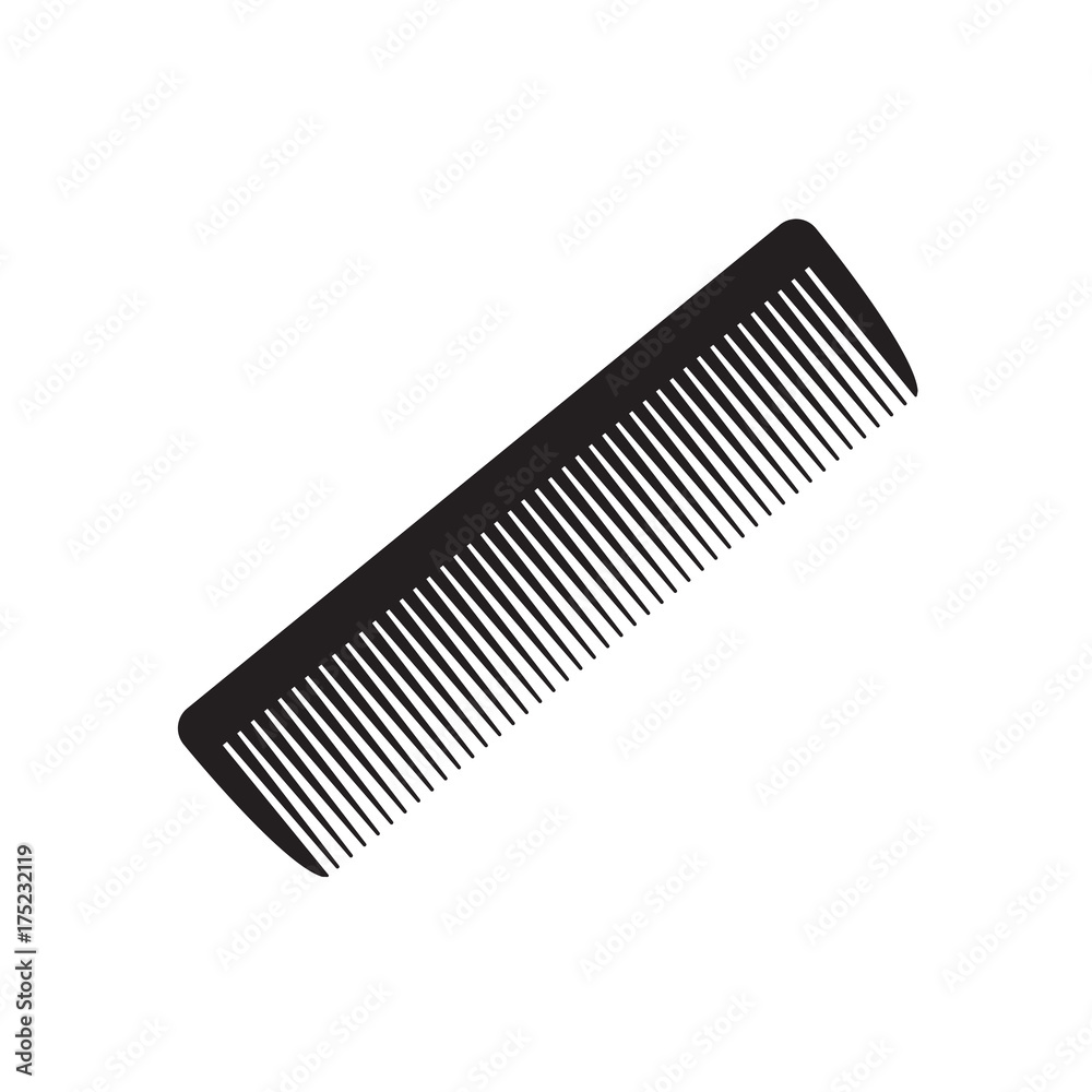 black comb icon- vector illustration