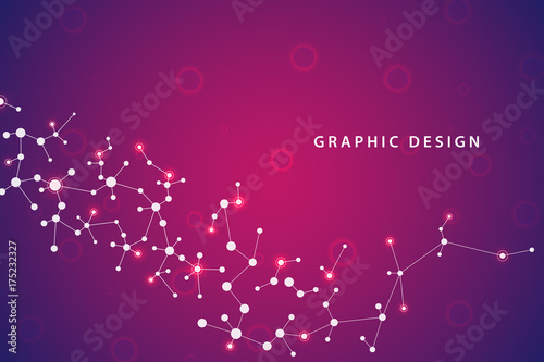 Abstract molecule background, genetic and chemical compounds, medical, technology or scientific concept vector illustration