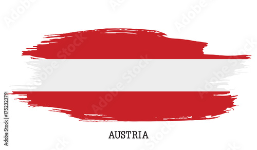 Austria flag vector grunge paint stroke 