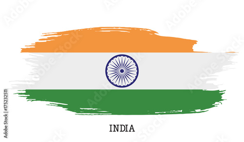 India flag vector grunge paint stroke  