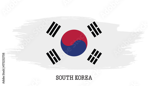 Free Download South Korea flag vector grunge paint stroke   - GFXLoad