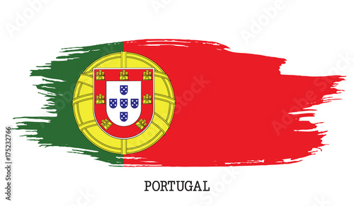 Portugal flag vector grunge paint stroke  