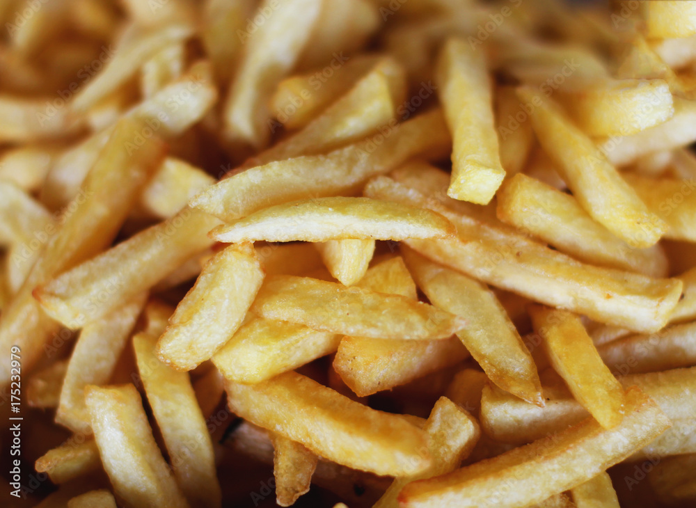 Many french fries. Yellow and crispy Many french fries. Yellow and crispy