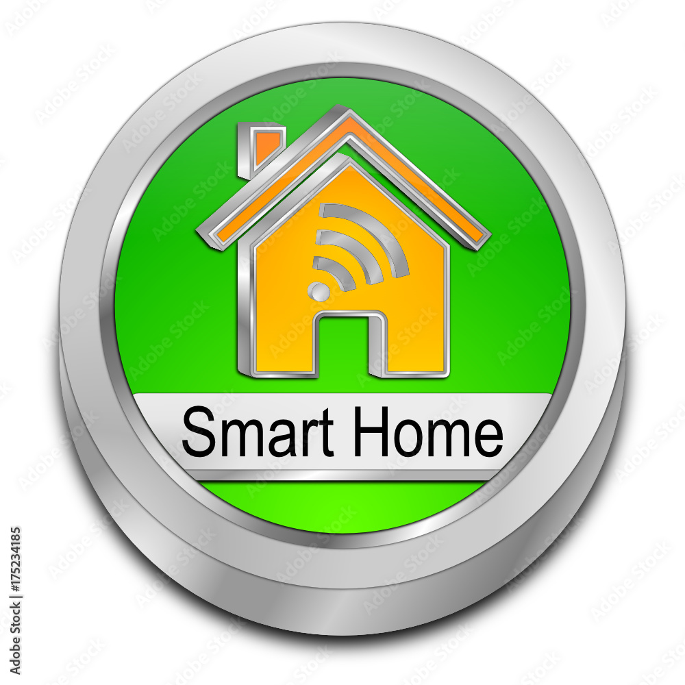 Smart Home Button - 3D illustration Smart Home Button - 3D illustration