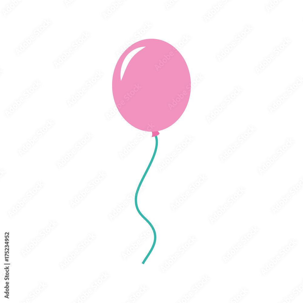 balloon with ribbon decoration celebration festive vector illustration balloon with ribbon decoration celebration festive vector illustration