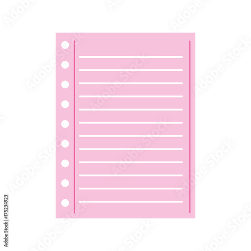 lined paper note page blank school vector illustration