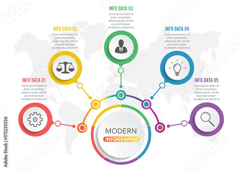 Abstract infographics number options template. Vector illustration. Can be used for workflow layout, diagram, business step options, banner, web design. Business data visualization. Process chart.