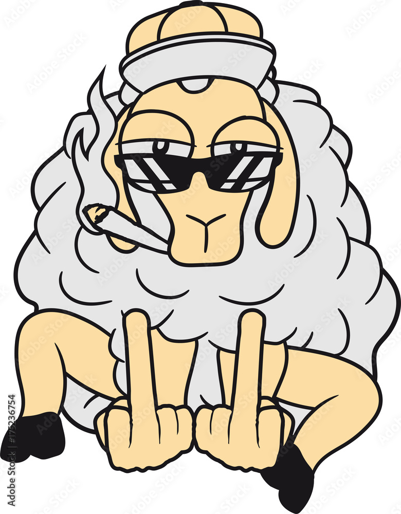 mütze rauchen joint drogen kiffen weed beleidigung wichser fuck you off mittelfinger böse gemein lustig klein süß niedlich comic cartoon schaf ziege wolle bauer bock müde cool mütze rauchen joint drogen kiffen weed beleidigung wichser fuck you off mittelfinger böse gemein lustig klein süß niedlich comic cartoon schaf ziege wolle bauer bock müde cool