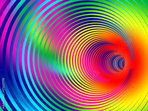 Abstract multicolored background with spiral tunnel. Illustration