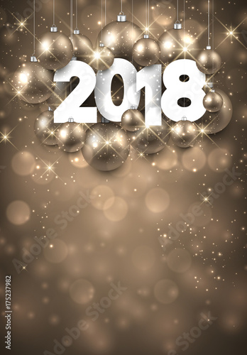 Golden 2018 New Year background.
