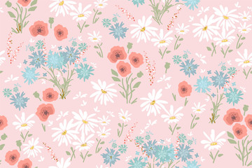 Wandcirkels Kantoor Kleurrijke bloemen naadloos patroon  © Марианна Меркушина