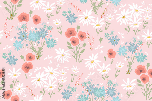 vector seamless floral pattern with colorful flowers © Марианна Меркушина