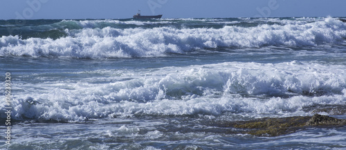 Sea, beach, ship