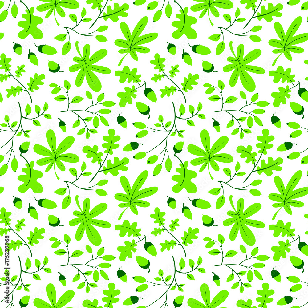 Fall season floral seamless pattern. Autumn background