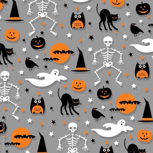 halloween pattern orange gray