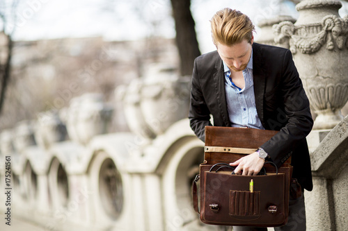 Businessman waiting outside...