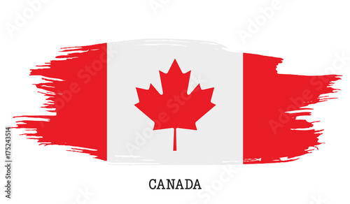 Canada flag vector grunge paint stroke  