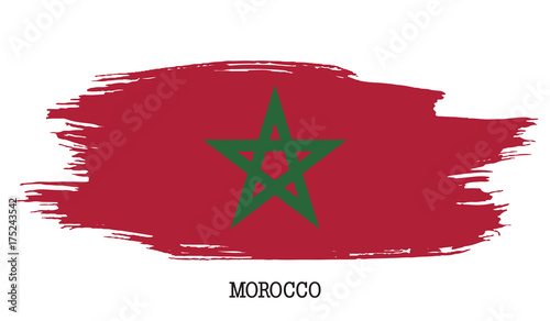 Canvas-taulu Morocco flag vector grunge paint stroke
