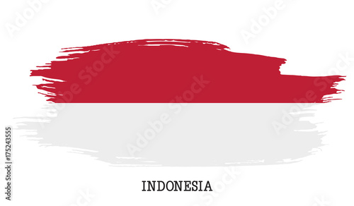 Indonesia flag vector grunge paint stroke  