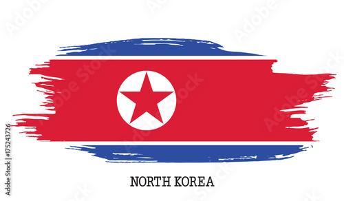 Free Download North Korea flag vector grunge paint stroke   - GFXLoad