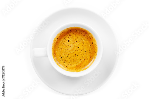 cup of coffee is isolated on a white background