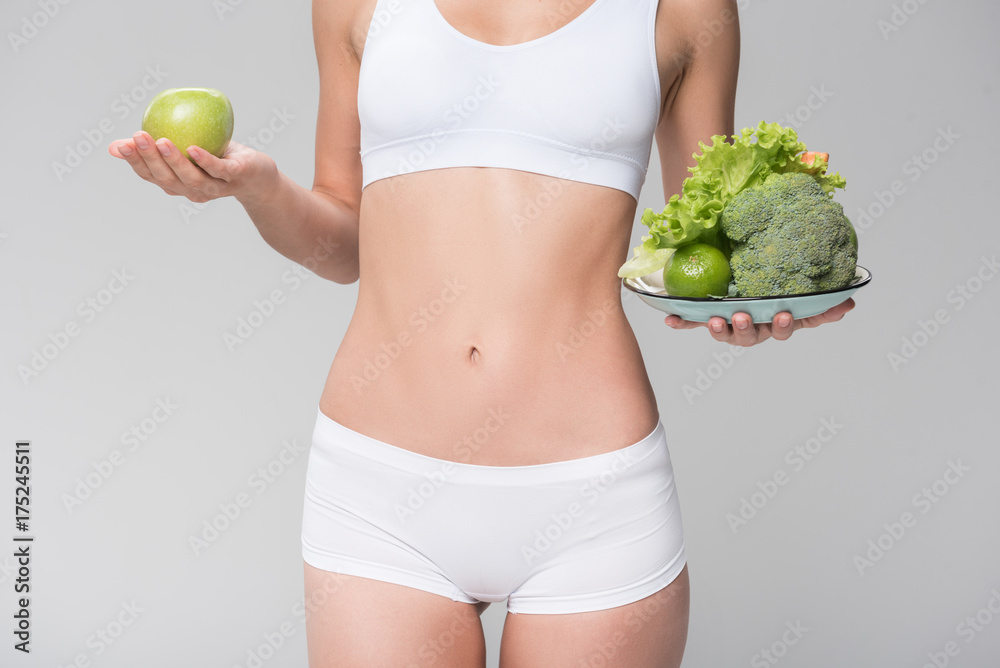 Fit girl prefers healthy eating Fit girl prefers healthy eating