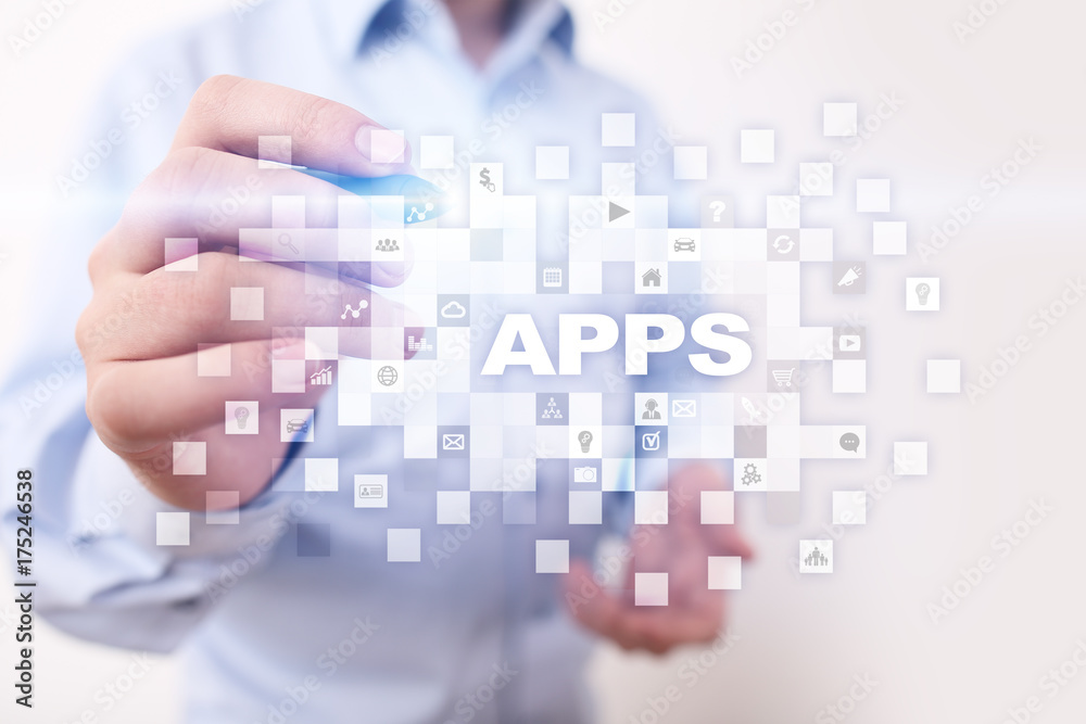 Apps development concept. Business and internet technology concept. Apps development concept. Business and internet technology concept.