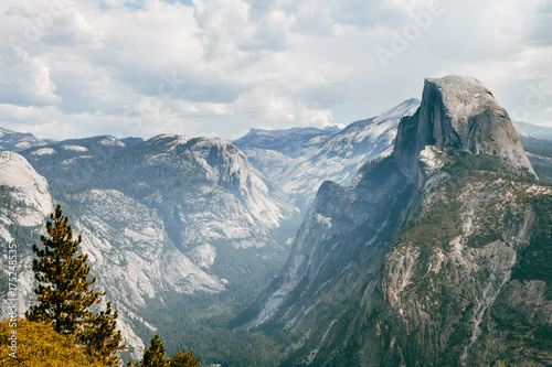panoramic views of yosemite valley from glacier point overlook, california photo