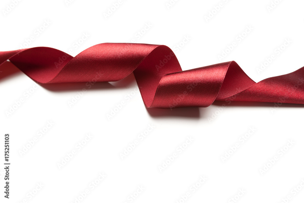 red ribbon isolated on white background