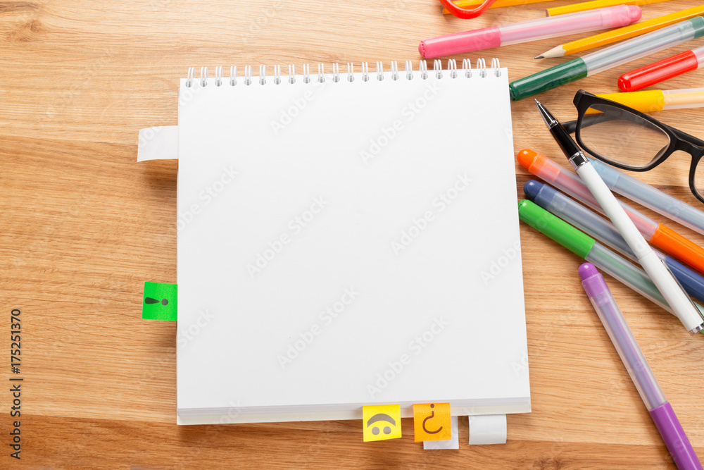 school and office supplies. school background.