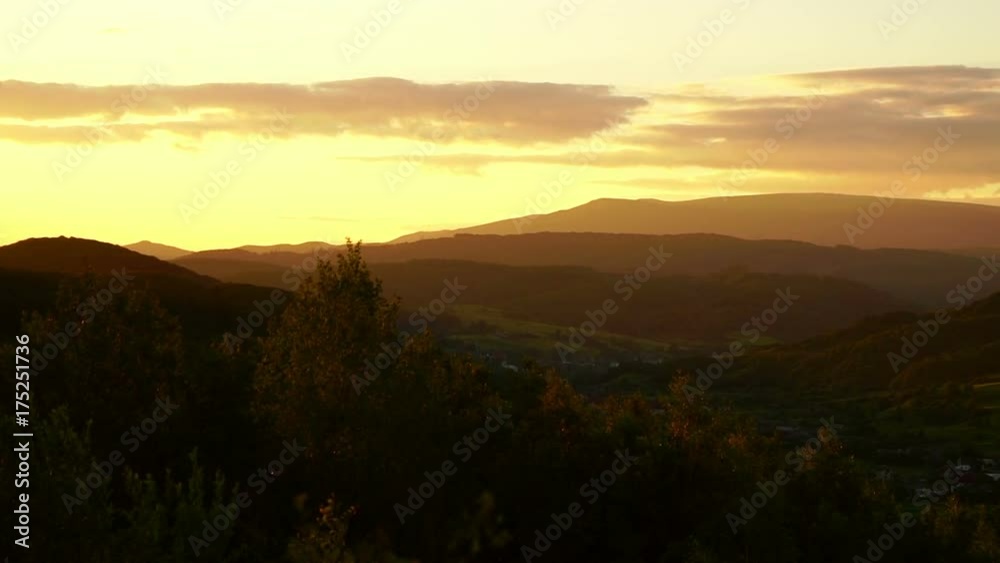 Dawn in the mountains. The sun rises. Morning. Dawn in the mountains. The sun rises. Morning.