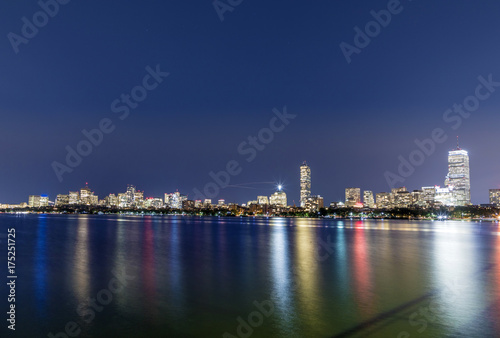 skyline of Boston by night