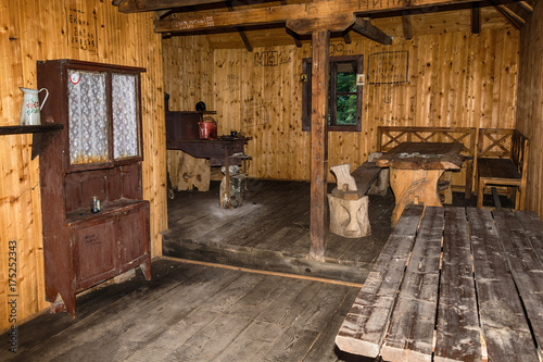Tara, Serbia July 30: the interior of the old mountain house that is used to shoot a movie "birds you never fly"