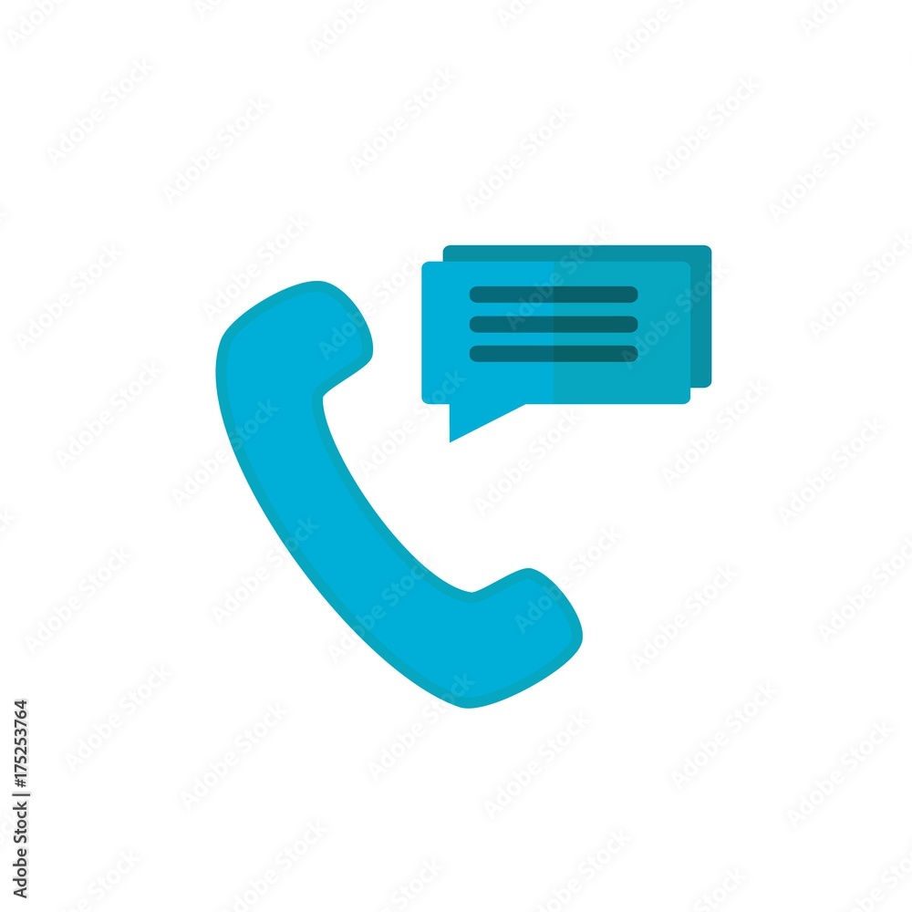 Phone message blue flat icon.Vector illustration. Phone message blue flat icon.Vector illustration.