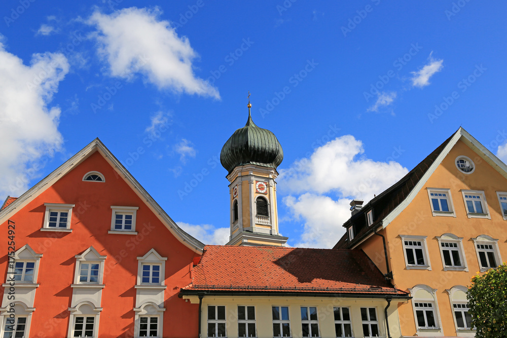 Immenstadt im Allgäu mit Kirchturm 