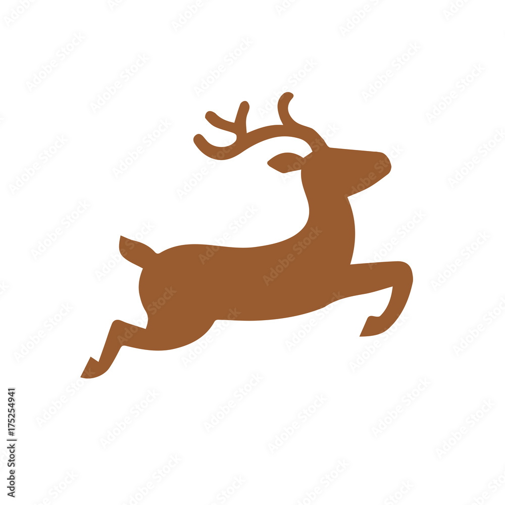Buntes einfaches Weihnachtssymbol - Elch springend