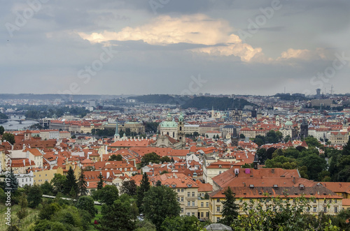 panorama of the city of Prague and Prague Castle