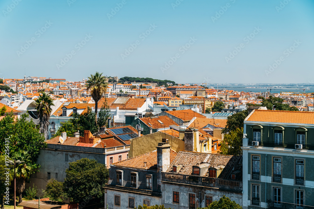Aerial View Of Lisbon City In Portugal