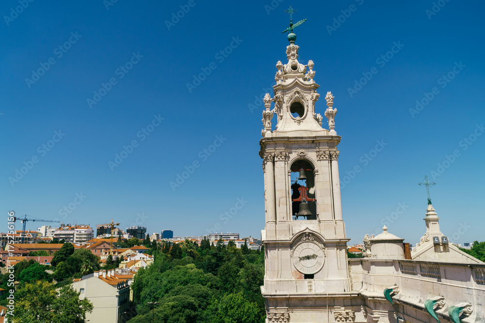 Estrela Basilica (Royal Basilica and Convent of the Most Sacred Heart of Jesus) Tower In Lisbon, Portugal