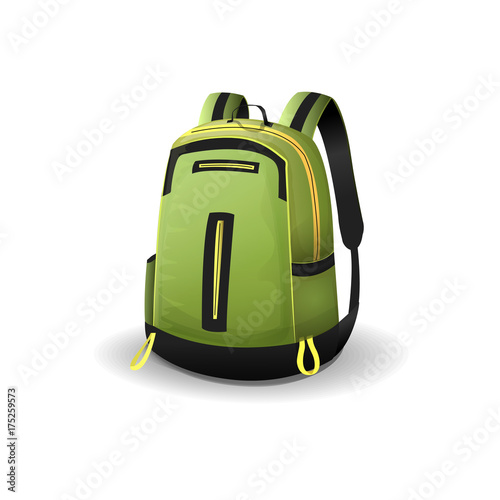 Green hiking bag. Outdoor sport